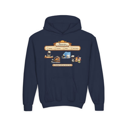 Youth Hoodie — Mystique's Bistro Bakery Adventure Pixel Art Hoodie