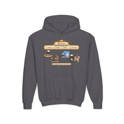 Youth Hoodie — Mystique's Bistro Bakery Adventure Pixel Art Hoodie