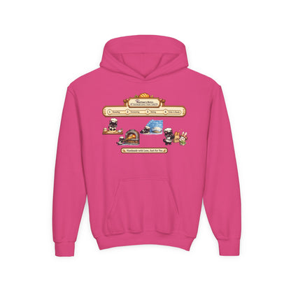 Youth Hoodie — Mystique's Bistro Bakery Adventure Pixel Art Hoodie