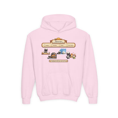 Youth Hoodie — Mystique's Bistro Bakery Adventure Pixel Art Hoodie