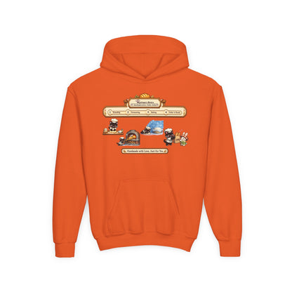 Youth Hoodie — Mystique's Bistro Bakery Adventure Pixel Art Hoodie
