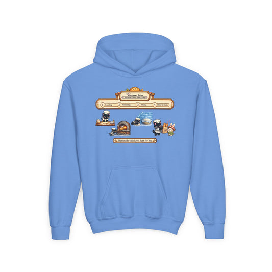 Youth Hoodie — Mystique's Bistro Bakery Adventure Pixel Art Hoodie