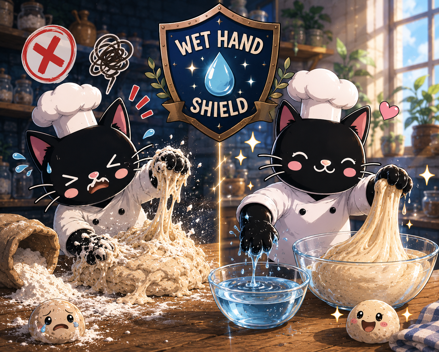 Handling Wet Sticky Sourdough Hydration