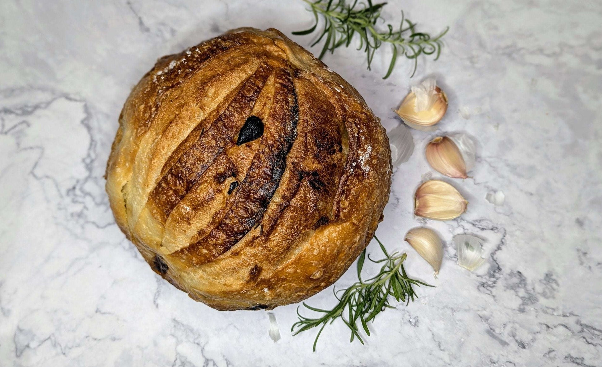 Rosemary Roasted Garlic Sourdough Loaf