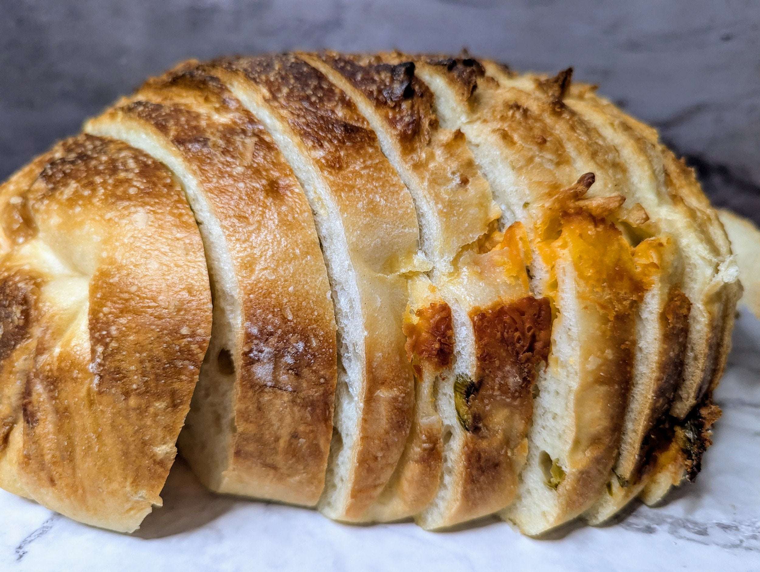 Jalapeno Cheddar Sourdough Loaf — Mystique's – Mystique's Bistro